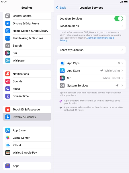 Press the required app.