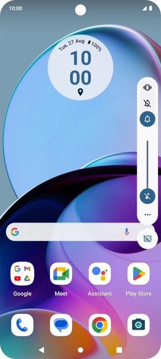 Press the silent mode icon to turn on silent mode.