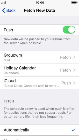 Press the indicator next to 