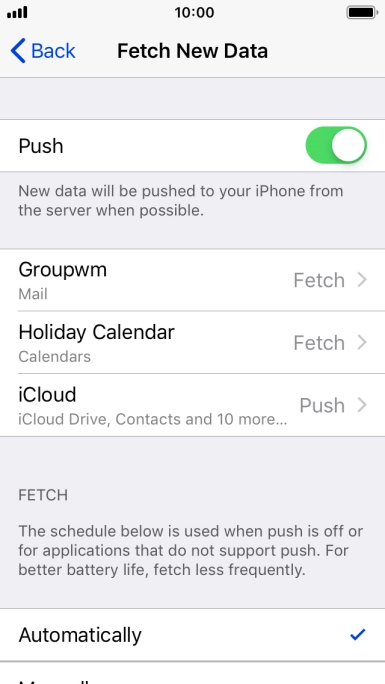 Press the indicator next to 
