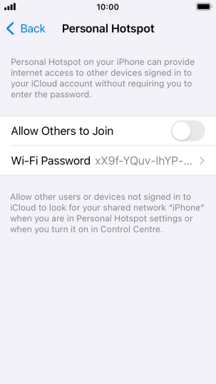Press Wi-Fi Password and key in the required password.