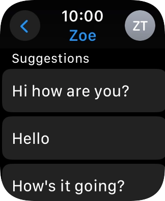 Press the required quick reply.