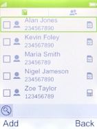 Highlight the required contact.