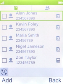 Highlight the required contact.