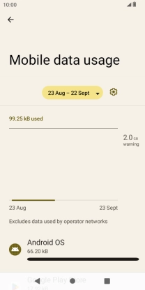 The data usage for each application is displayed below the name of the application.