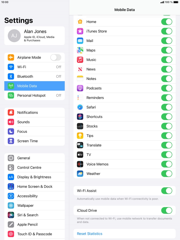Press the indicator next to 