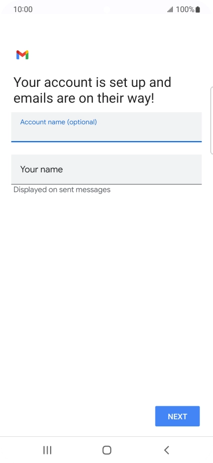 Press Your name and key in the required sender name.