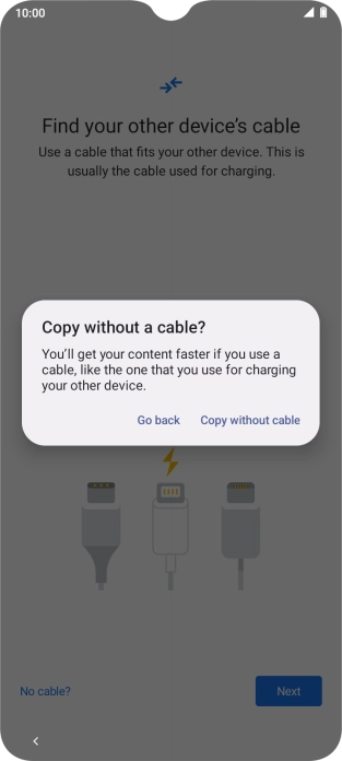 Press Copy without cable.