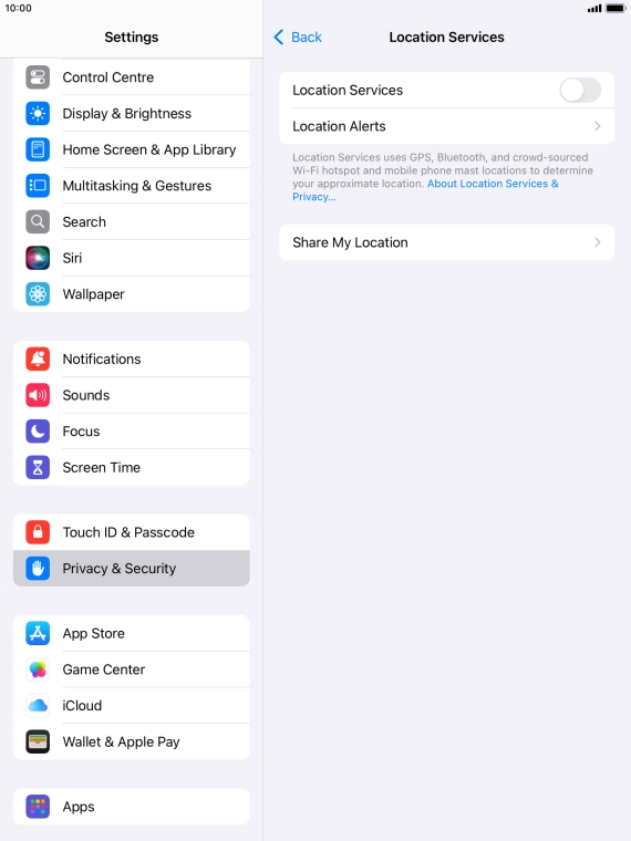 Press the indicator next to 