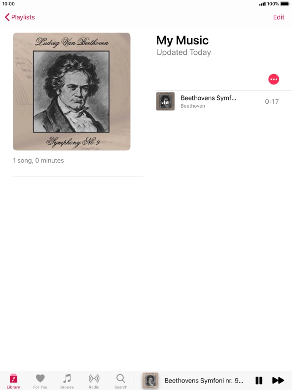 Press the song title.