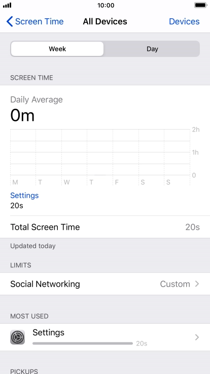 The use for the past week is displayed next to Total Screen Time.