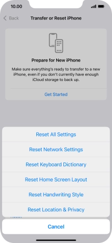 Press Reset All Settings.