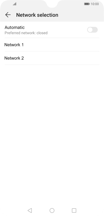 Press the required network.