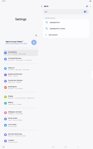 Press the menu icon.