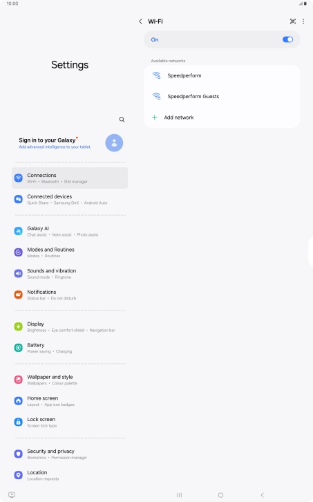 Press the menu icon.