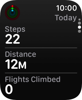 Slide your finger downwards to return to the overview with the coloured rings.