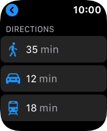 Press the required mode of transportation.