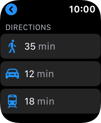 Press the required mode of transportation.