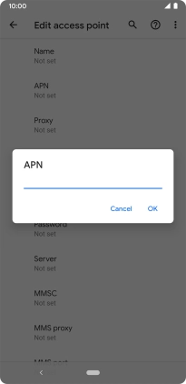 Key in live.vodafone.com and press OK.