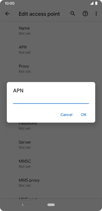 Key in live.vodafone.com and press OK.