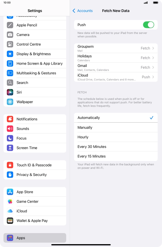 Press the indicator next to 
