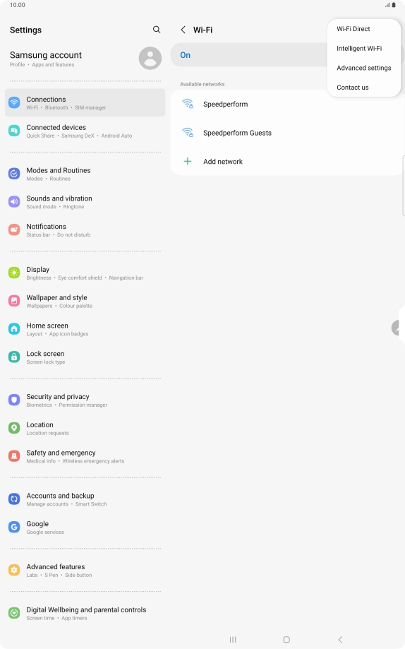 Press Intelligent Wi-Fi.