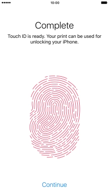 Press Continue. If you haven't previously selected a phone lock code, key in a code of your own choice twice.