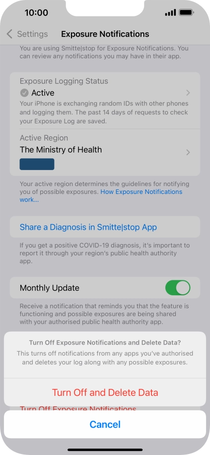 Press Turn Off and Delete Data.