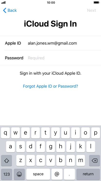 Press the field next to 