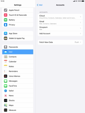 Press the required account.