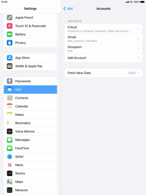 Press the required account.