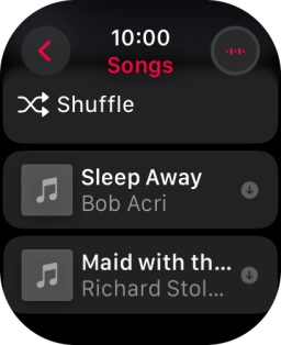 Go to the required category or playlist and press the required audio file.