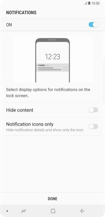 Press the required settings.
