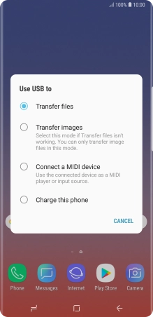 Press Transfer files to turn on the function.
