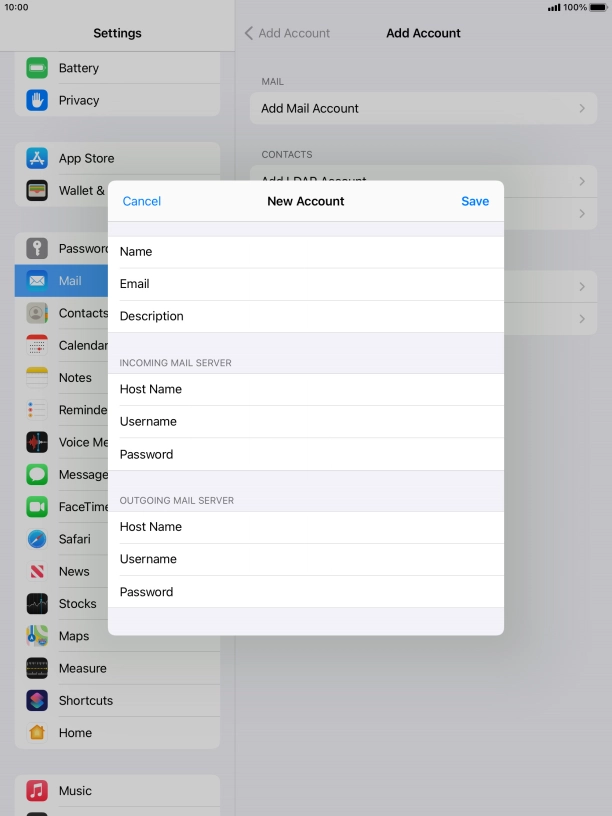 Press Save. Your email account has now been set up. To select more settings for incoming and outgoing server, proceed with the following steps.