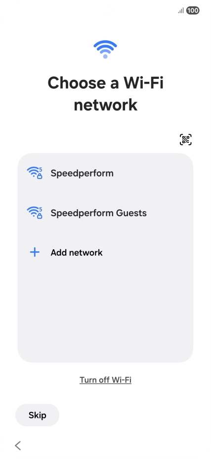 Press the required Wi-Fi network.