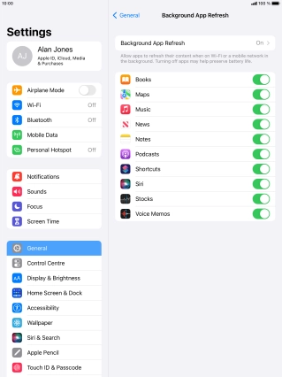 Press Background App Refresh.
