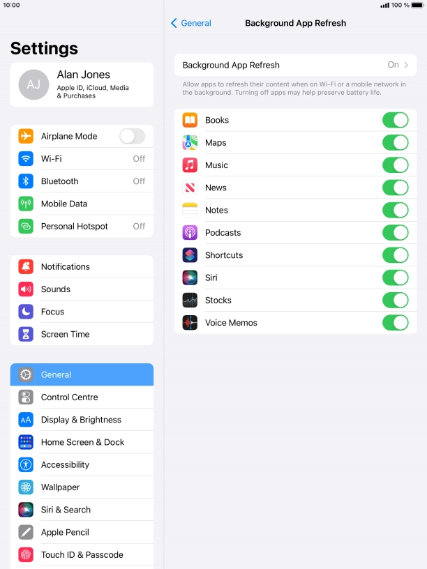 Press Background App Refresh.