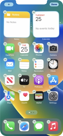 Press the home screen icon.