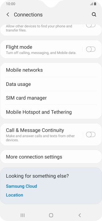 Press Mobile Hotspot and Tethering.