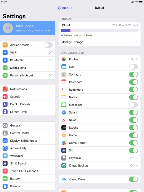 Press the indicator next to 