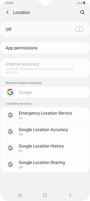 Press the indicator to turn the function on or off.