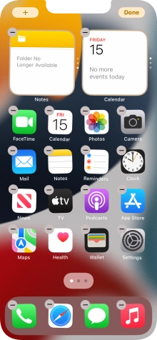 Press the home screen icon.