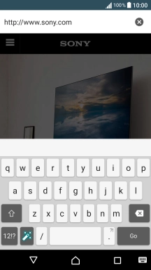 Key in the address of the required web page and press Go.