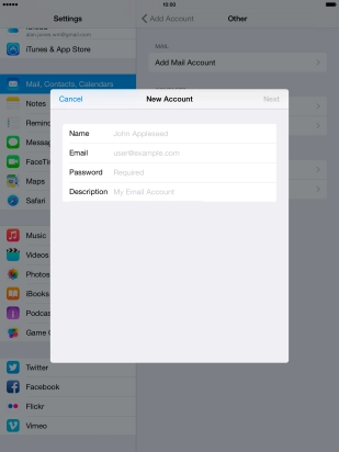 Press Name and key in the required sender name.