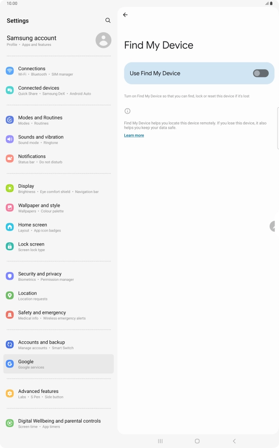Press the indicator next to 
