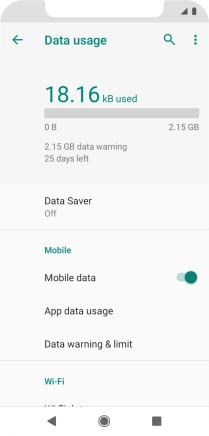 The total data usage is displayed.