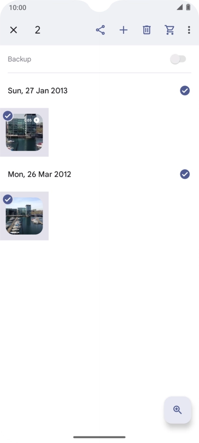 Press the share icon.