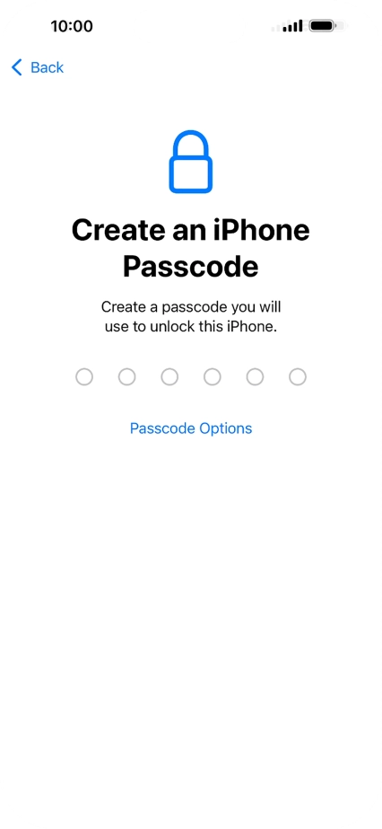 Press Passcode Options.
