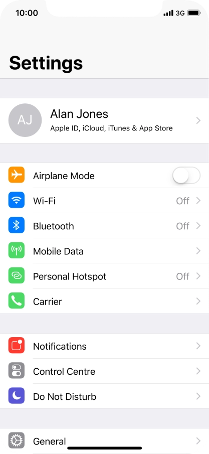 Press Personal Hotspot.